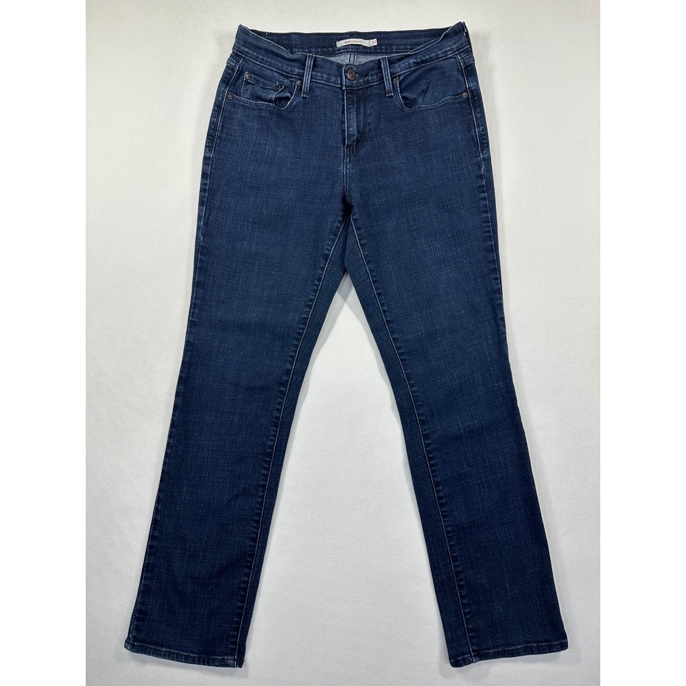 Levi's 505 Straight Leg Denim Jeans Womens Sz 27x29 Dark Wash Classic Mid Rise - Picture 1 of 10